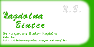 magdolna binter business card